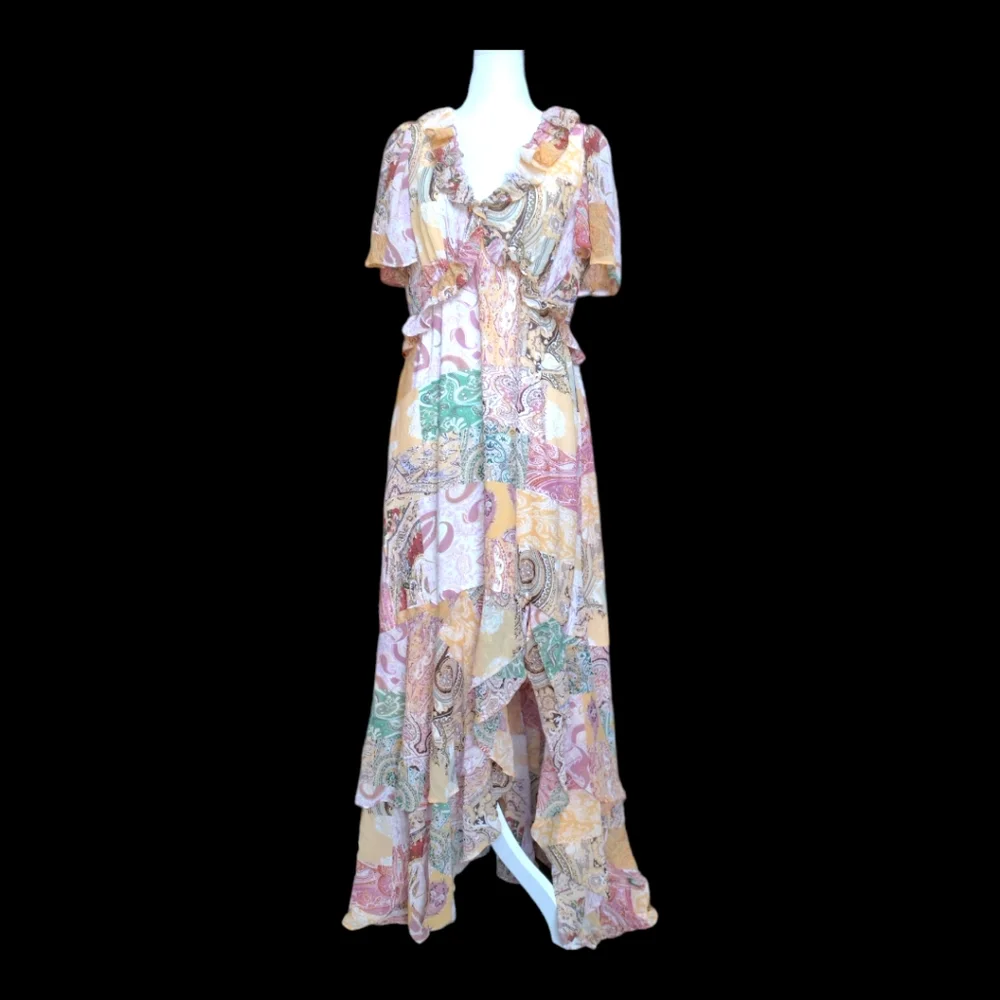 Paisley Print Chiffon Dress - Picture 5 of 11